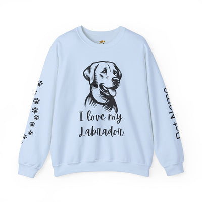 Labrador Lover Sweatshirt, Pet's Name Personalized, Labrador Dog Owner Apparel, Custom Dog Paw Print Jumper, Comfy Crewneck - NOTALIFY