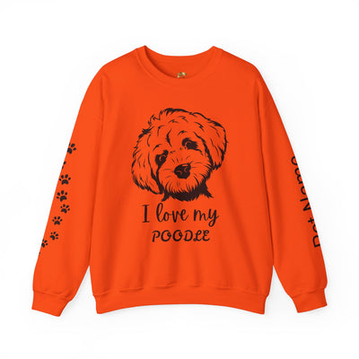 Poodle Dog Lover Sweatshirt, Pet's Name Personalized Gift Idea, Poodle Dog Owner Apparel, Custom Dog Paw Print Jumper, Comfy Crewneck - NOTALIFY
