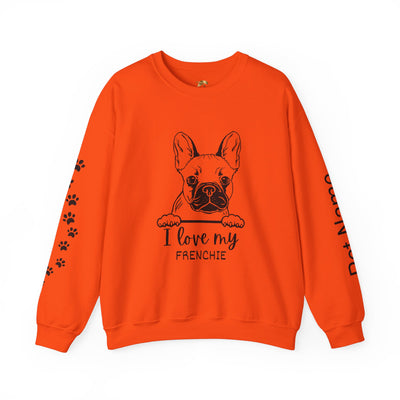 Frenchie Dog Lover Sweatshirt, Pet's Name Personalized Gift Idea, Frenchie Dog Owner Apparel, Custom Dog Paw Print Jumper, Comfy Crewneck