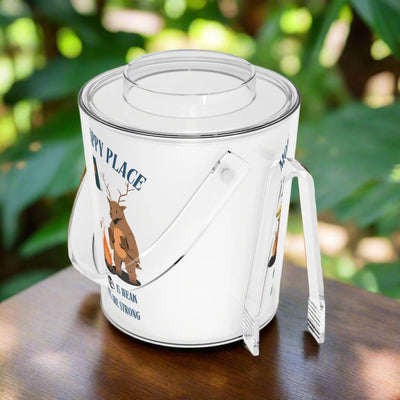Camping Ice Bucket with Tongs, Mom's Happy Place Decor, Unique Gift fo