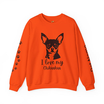 Chihuahua Lover Sweatshirt, Pet's Name Personalized Gift Idea, Chihuahua Dog Owner Apparel, Custom Dog Paw Print Jumper, Comfy Crewneck - NOTALIFY