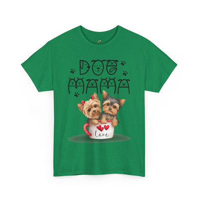 Dog Mama Unisex Tee with playful animal print design, ideal gift for dog lovers and pet parents.
