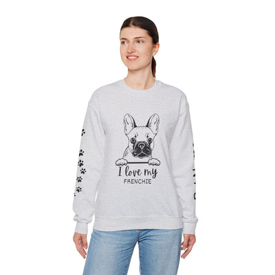 Frenchie Dog Lover Sweatshirt, Pet's Name Personalized Gift Idea, Frenchie Dog Owner Apparel, Custom Dog Paw Print Jumper, Comfy Crewneck
