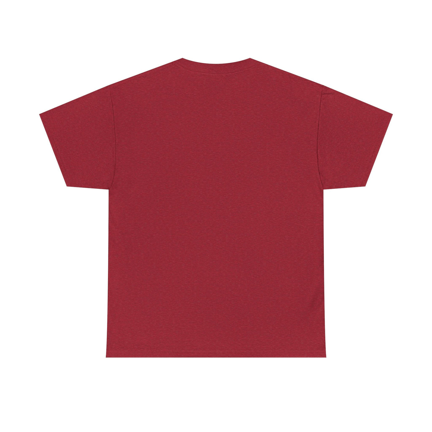 Back view of red 80's Music Lover T-Shirt unisex retro vintage cotton tee with classic fit and ribbed collar