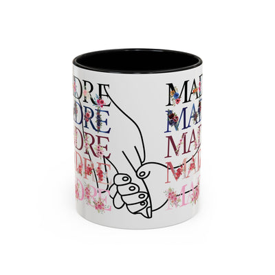 Mother's Day Mug, Accent Coffee Cup with Flowers and Names, Gift for M