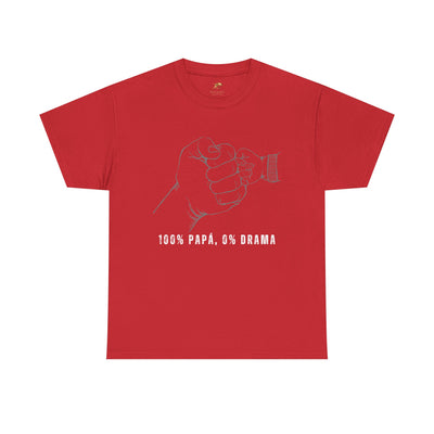 100 Percent Papá 0 Percent Drama Shirt | Funny Spanish Dad Tee | Fathers Day Gift for Dad| Cool Latino Dad Shirt | Parent Humor Graphic Tee