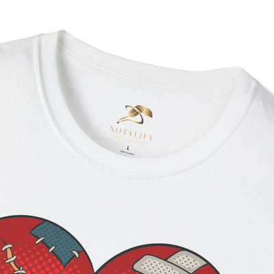 Heart Fixed Enamorados unisex t-shirt with broken heart design, ideal Valentine's Day couples gift.