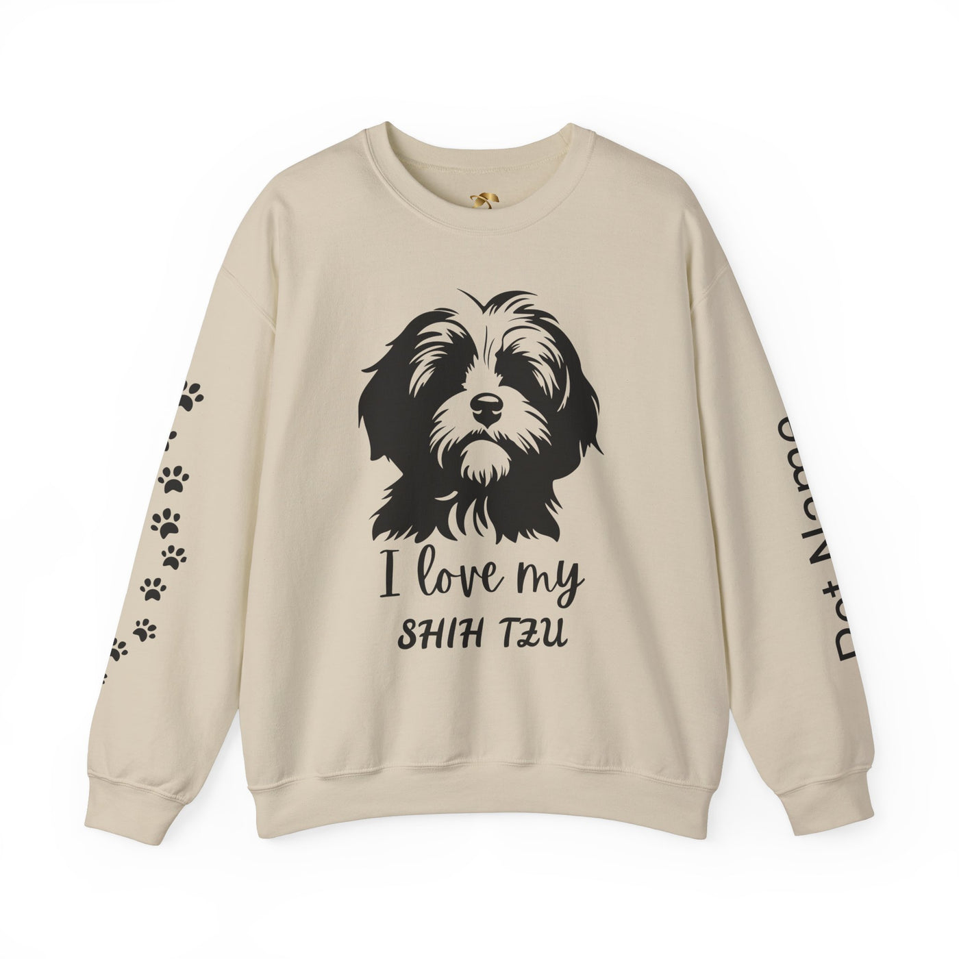 Shih Tzu Dog Lover Sweatshirt, Pet's Name Personalized Gift Idea, Frenchie Dog Owner Apparel, Custom Dog Paw Print Jumper, Comfy Crewneck