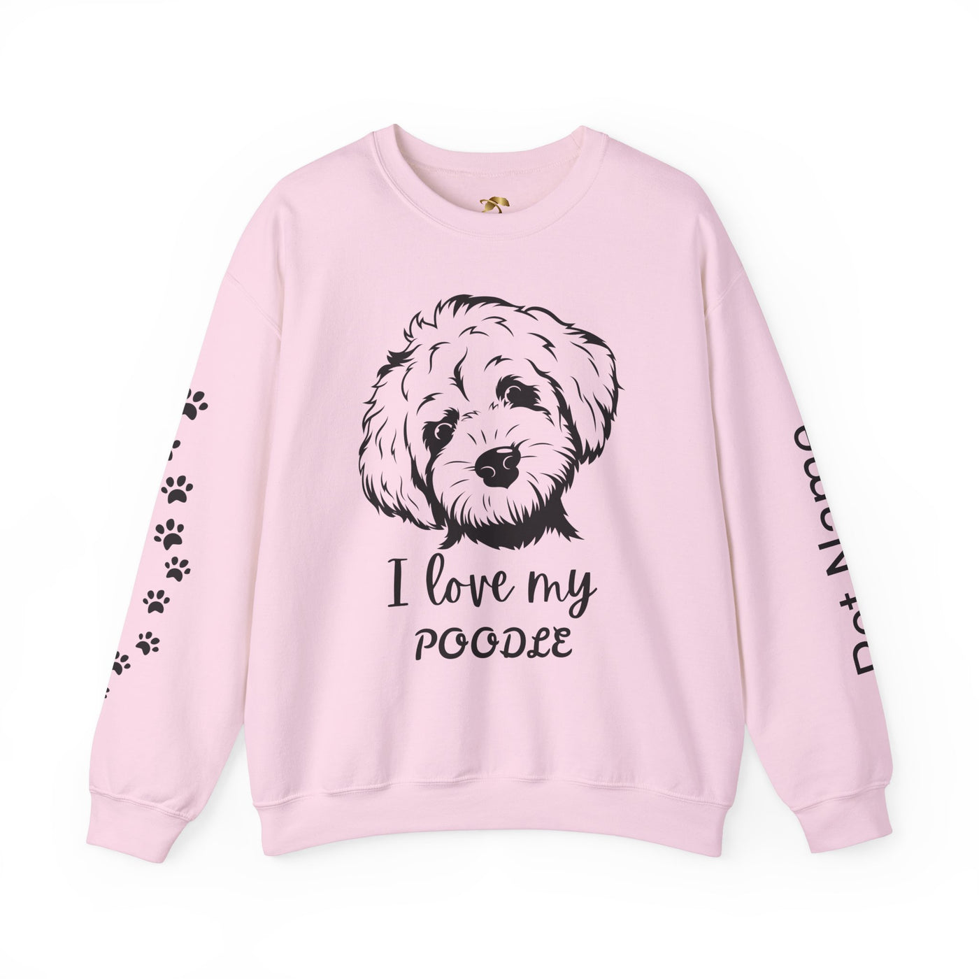 Poodle Dog Lover Sweatshirt, Pet's Name Personalized Gift Idea, Poodle Dog Owner Apparel, Custom Dog Paw Print Jumper, Comfy Crewneck - NOTALIFY