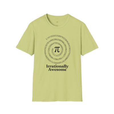 Pi Day Unisex Softstyle T-Shirt, Math Geek Gift, Irrationally Awesome 