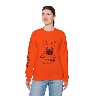 Frenchie Dog Lover Sweatshirt, Pet's Name Personalized Gift Idea, Frenchie Dog Owner Apparel, Custom Dog Paw Print Jumper, Comfy Crewneck
