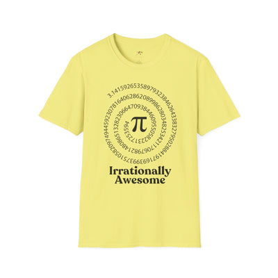 Pi Day Unisex Softstyle T-Shirt, Math Geek Gift, Irrationally Awesome Tee, March 14 Celebration Shirt, Mathematics Lover Top - NOTALIFY