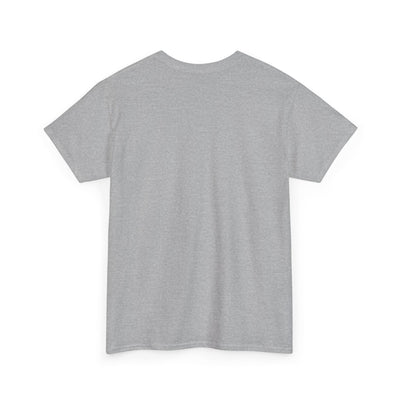 Back view of plain gray unisex 80's music lover t-shirt made of classic cotton with ribbed collar and comfortable fit