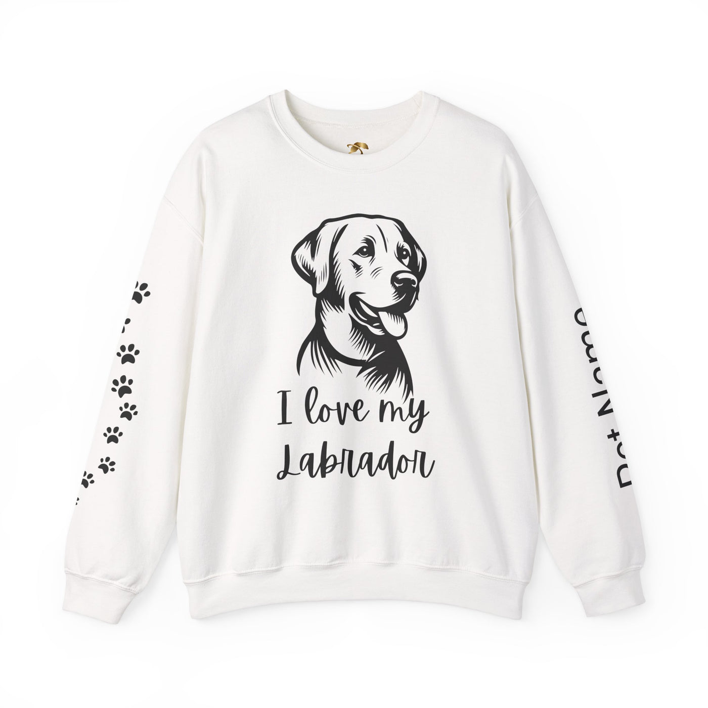 Labrador Lover Sweatshirt, Pet's Name Personalized, Labrador Dog Owner Apparel, Custom Dog Paw Print Jumper, Comfy Crewneck - NOTALIFY
