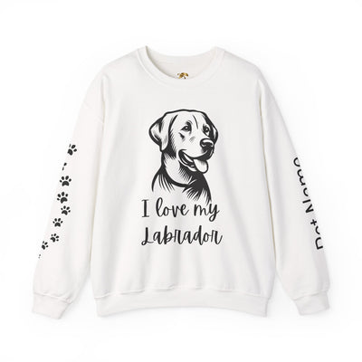 Labrador Lover Sweatshirt, Pet's Name Personalized, Labrador Dog Owner Apparel, Custom Dog Paw Print Jumper, Comfy Crewneck - NOTALIFY