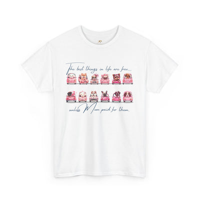 Cute Dogs Mother's Day T-Shirt, Best Things In Life Are Free, Unisex Tee, Gift For Mom, Heavy Cotton Shirt, Mother's Day Gift - NOTALIFY