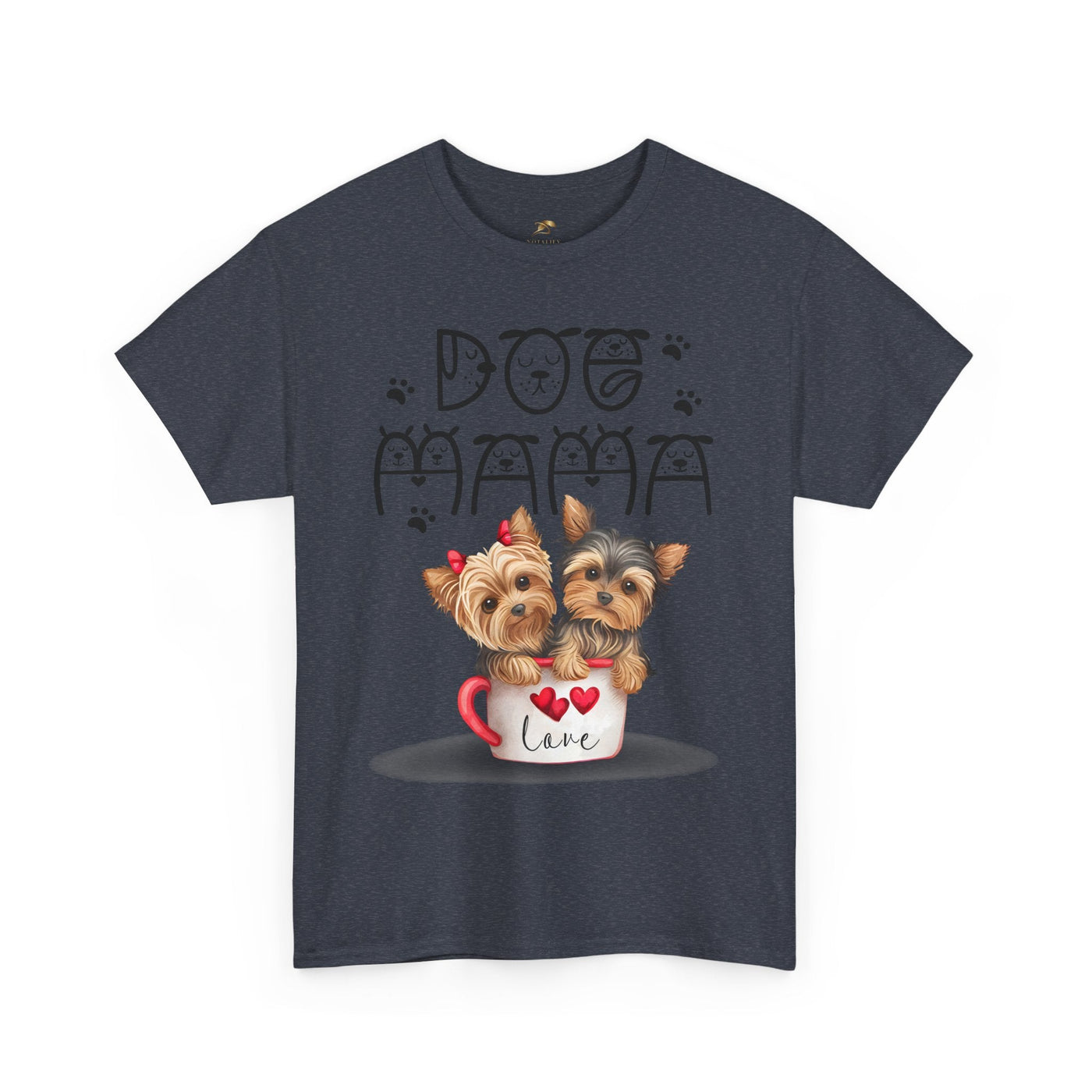 Dog Mama Unisex Tee with playful animal print, perfect for dog lovers.