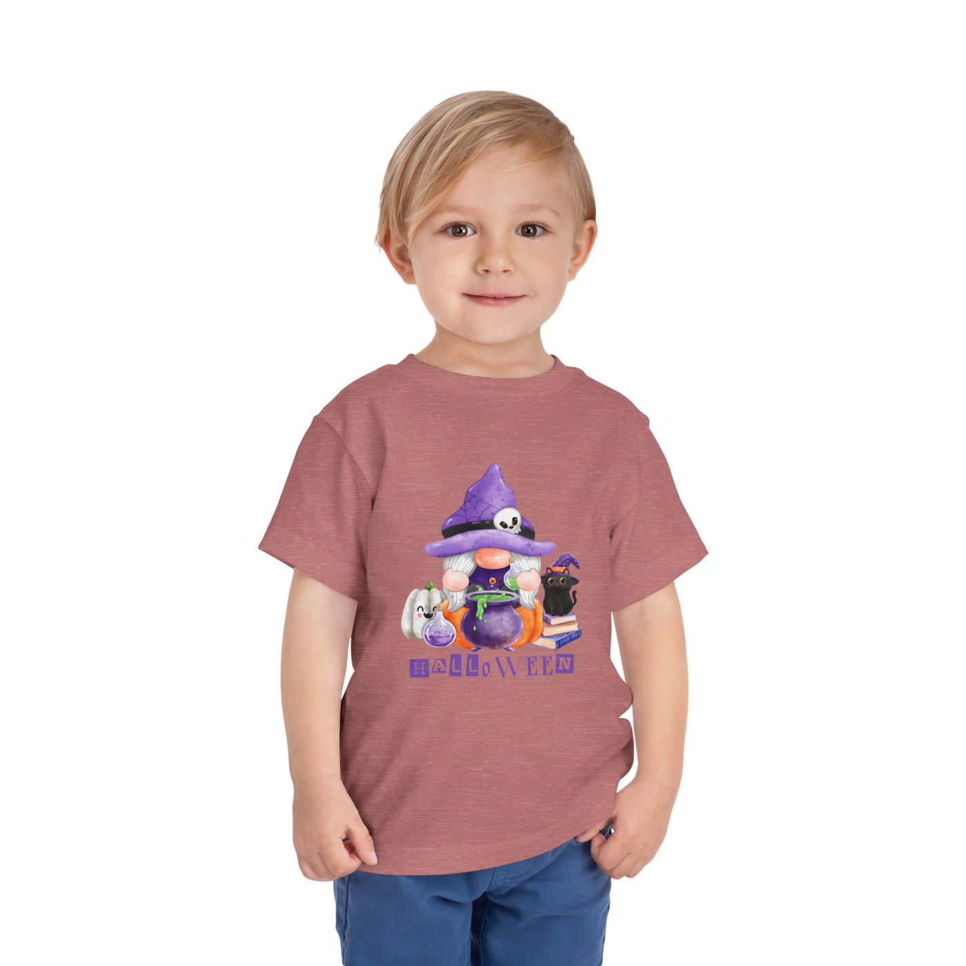 NOTALIFY Halloween Gnome Toddler TEE 1| Cute Fall Tee with Pumpkin | Soft Cotton Short Sleeve | Spooky Autumn Outfit for Kids