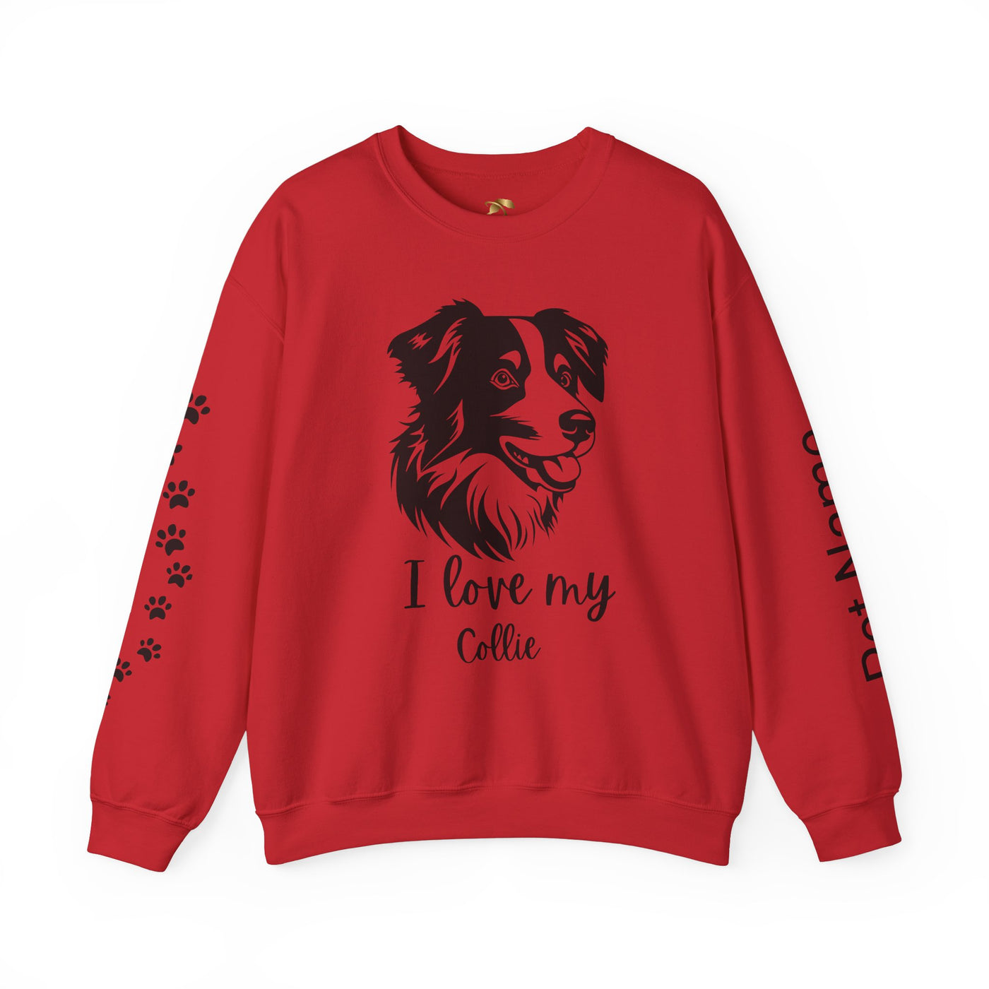 Collie Lover Sweatshirt, Pet's Name Personalized Gift Idea, Collie Dog Owner Apparel, Custom Dog Paw Print Jumper, Comfy Crewneck - NOTALIFY