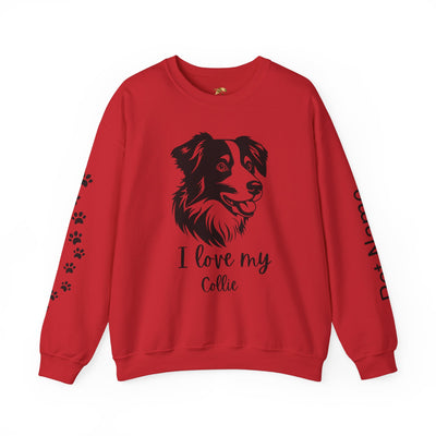 Collie Lover Sweatshirt, Pet's Name Personalized Gift Idea, Collie Dog Owner Apparel, Custom Dog Paw Print Jumper, Comfy Crewneck - NOTALIFY
