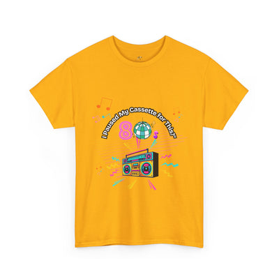 Retro Cassette Tape Unisex Heavy Cotton Tee, Vintage Music Lover Shirt, 80s Nostalgia Graphic Tee, Pause Cassette Player Shirt, Mixtape Fan - NOTALIFY