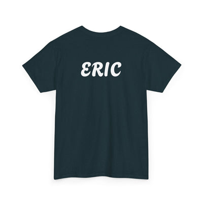 Unique "Be The Only One" barcode t-shirt in blue with a minimalist design