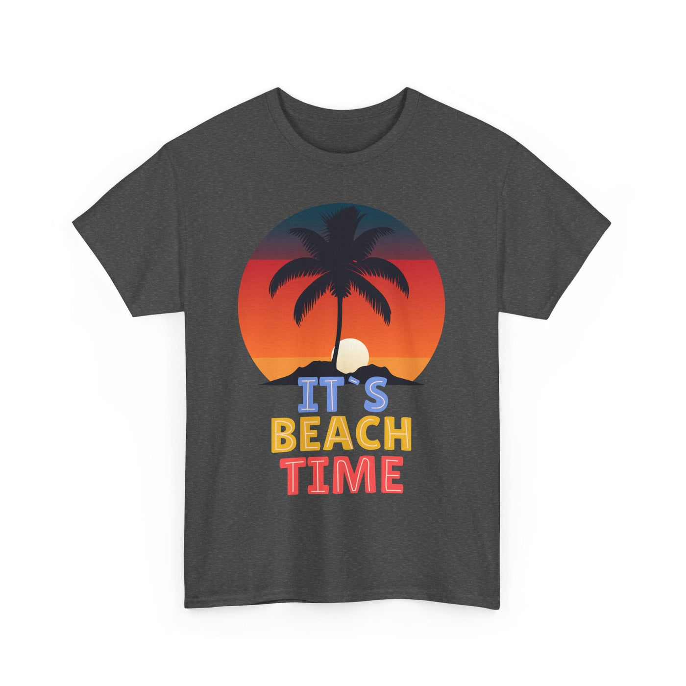 Unisex "It's Beach Time" Summer 2025 T-Shirt with Tropical Palm Design