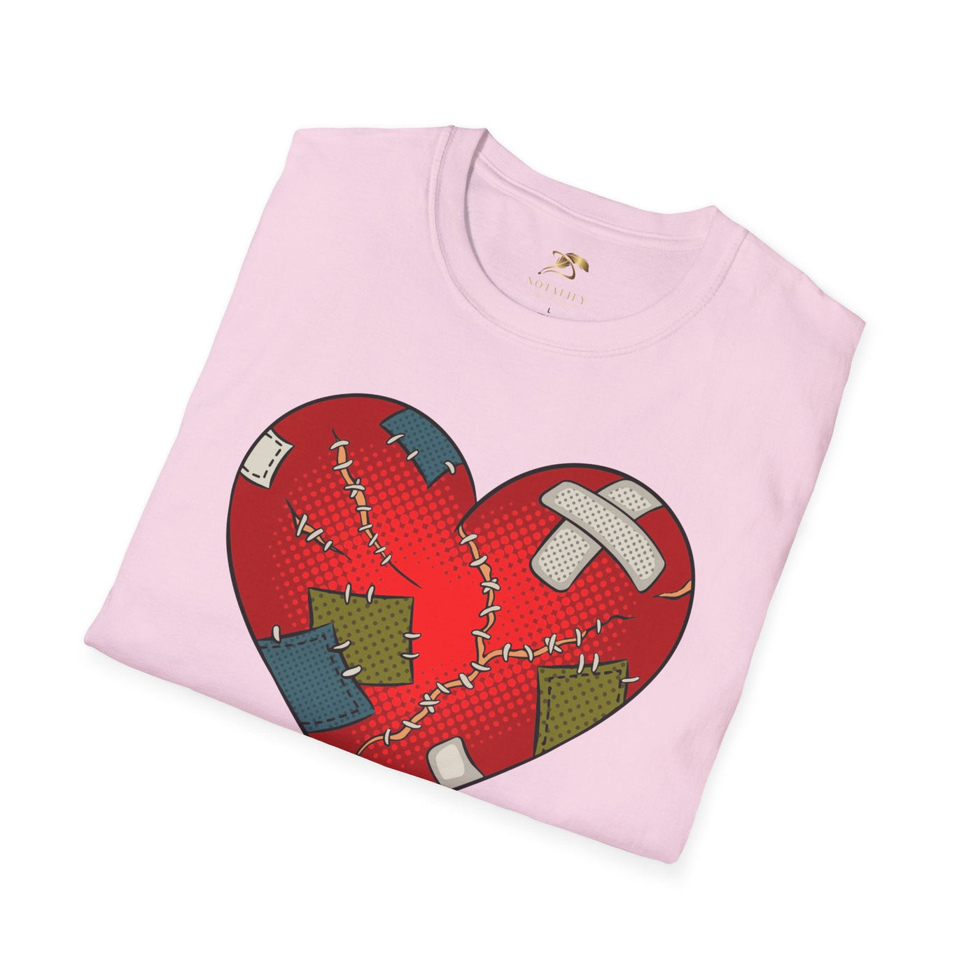 Heart Fixed Enamorados unisex t-shirt with broken heart design, perfect Valentine's gift for couples.