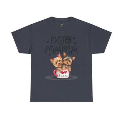Dog Mama Unisex Tee with playful animal print, perfect gift for dog lovers and casual wear.