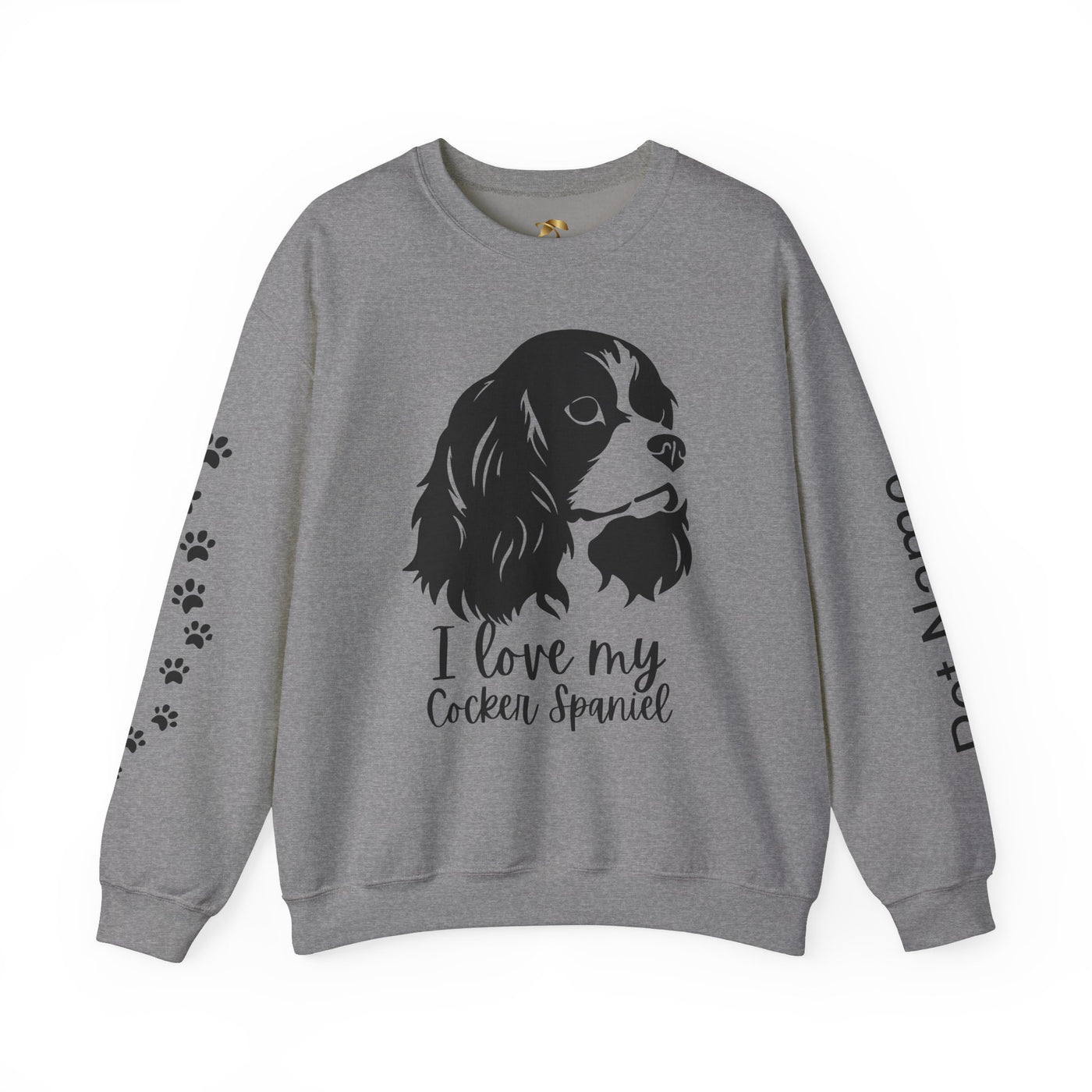 Cocker Spaniel Sweatshirt, Pet's Name Personalized Gift Idea, Cocker Spaniel Dog Owner Apparel, Custom Dog Paw Print Jumper, Comfy Crewneck - NOTALIFY