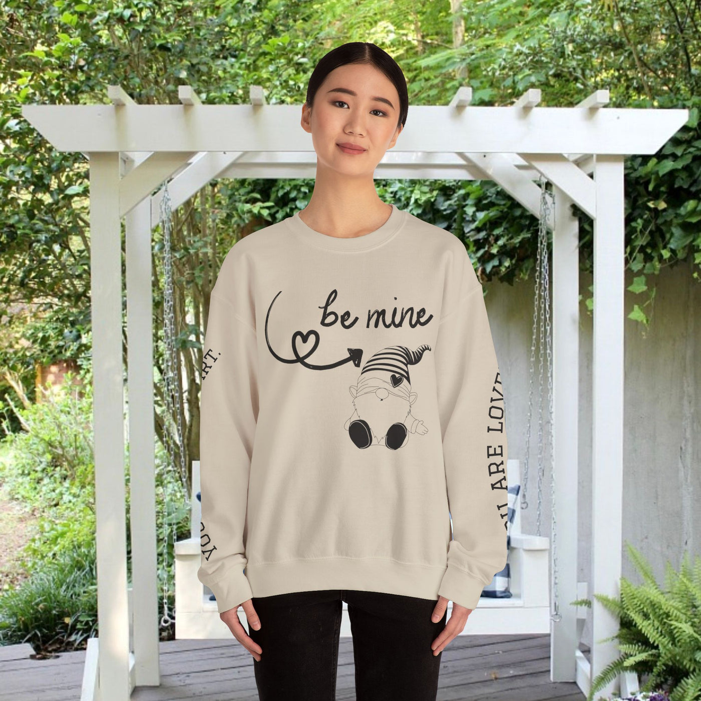 BE MINE Gnome Unisex Sweatshirt, Cozy Crewneck Jumper, Soft Pullover, Gender-Neutral Sweater, Casual Winter Shirt - NOTALIFY