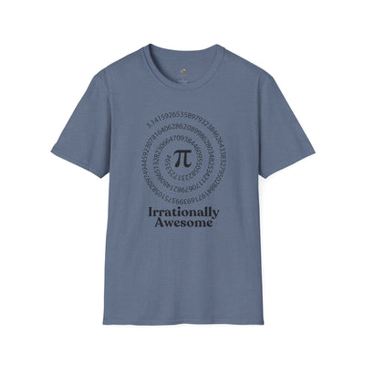 Pi Day Unisex Softstyle T-Shirt, Math Geek Gift, Irrationally Awesome 