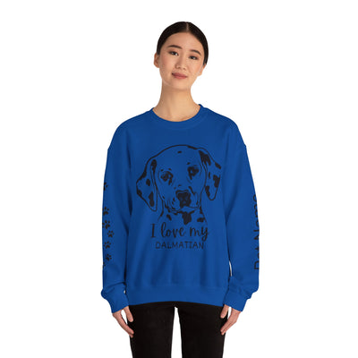 Damatian Dog Lover Sweatshirt, Pet's Name Personalized Gift Idea, Frenchie Dog Owner Apparel, Custom Dog Paw Print Jumper, Comfy Crewneck