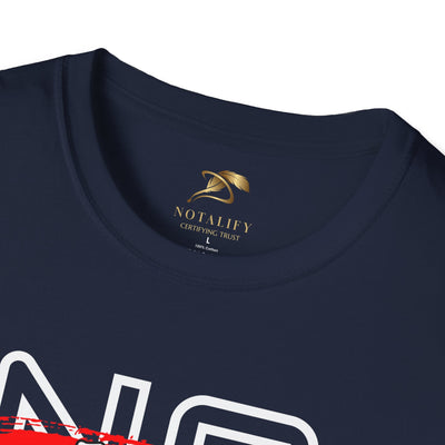 No Fear No Limits motivational unisex navy blue youth day t-shirt with crew neckline and classic fit
