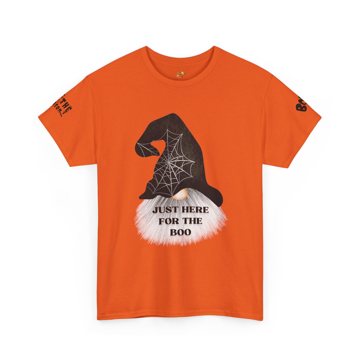 NOTALIFY Halloween Just Here for the Boo Graphic Tee, Spooky T-Shirt, Fun Fall Apparel, Unisex Halloween Tee, Gnome & Bats