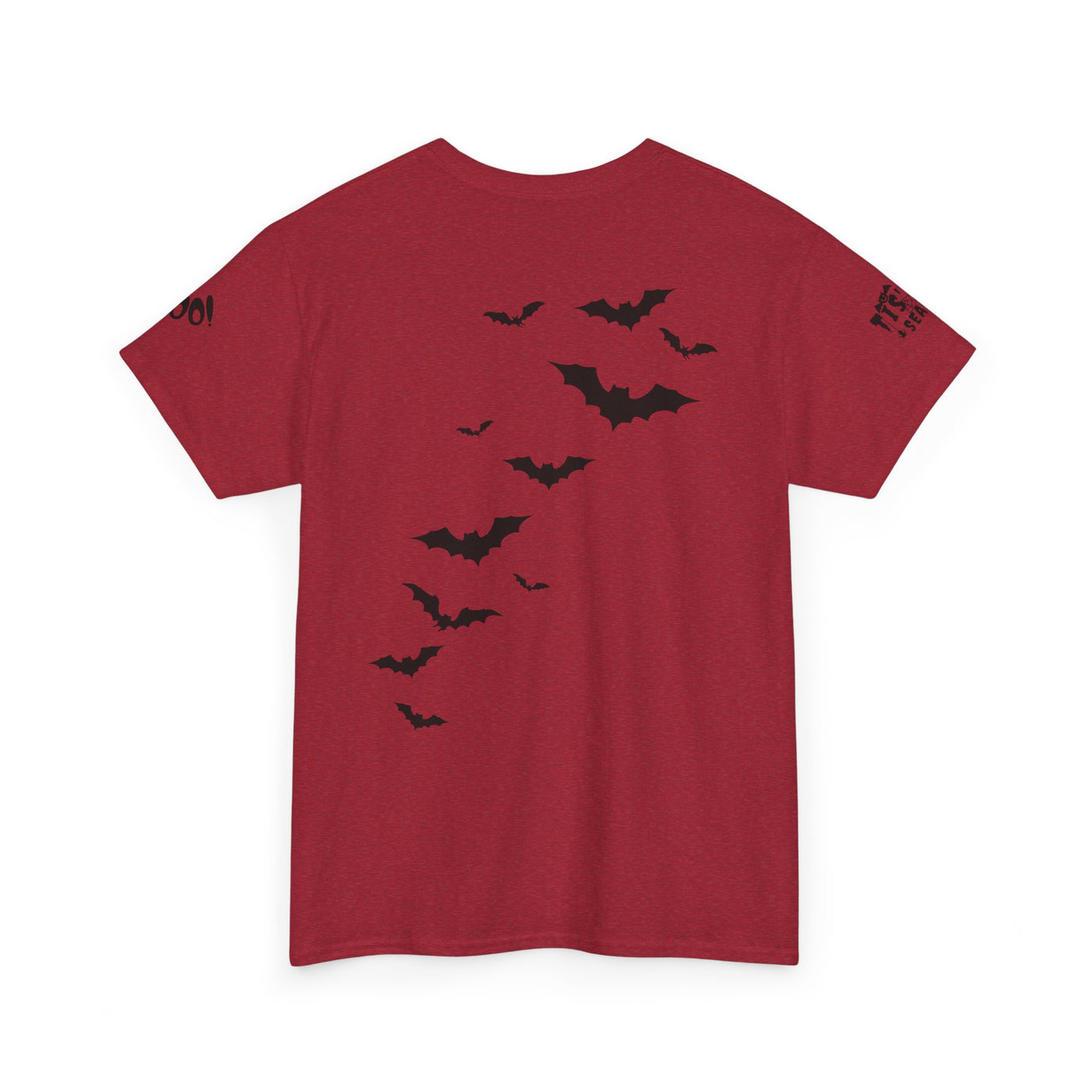 NOTALIFY Halloween Just Here for the Boo Graphic Tee, Spooky T-Shirt, Fun Fall Apparel, Unisex Halloween Tee, Gnome & Bats