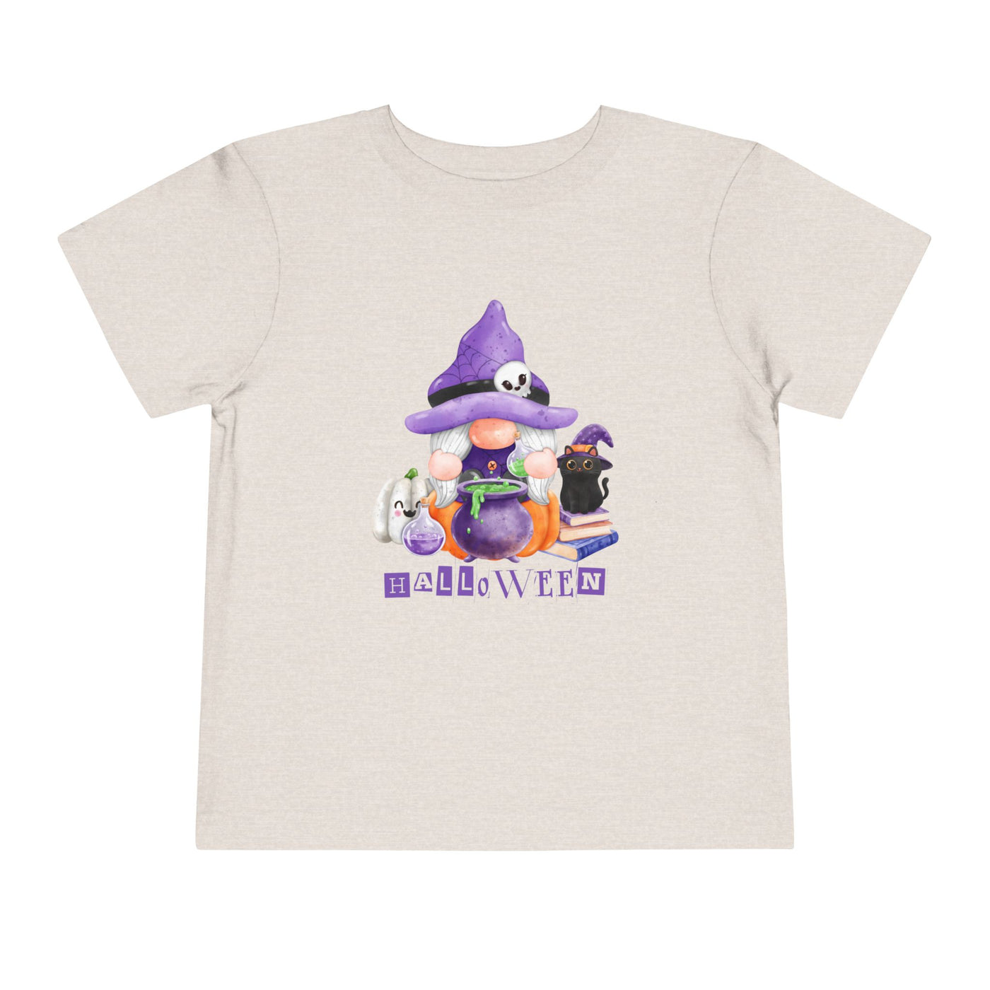 NOTALIFY Halloween Gnome Toddler TEE 1| Cute Fall Tee with Pumpkin | Soft Cotton Short Sleeve | Spooky Autumn Outfit for Kids