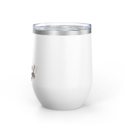 Positive Affirmation Wine Tumbler, stainless steel, insulated, 12oz capacity, perfect for hot or cold drinks.