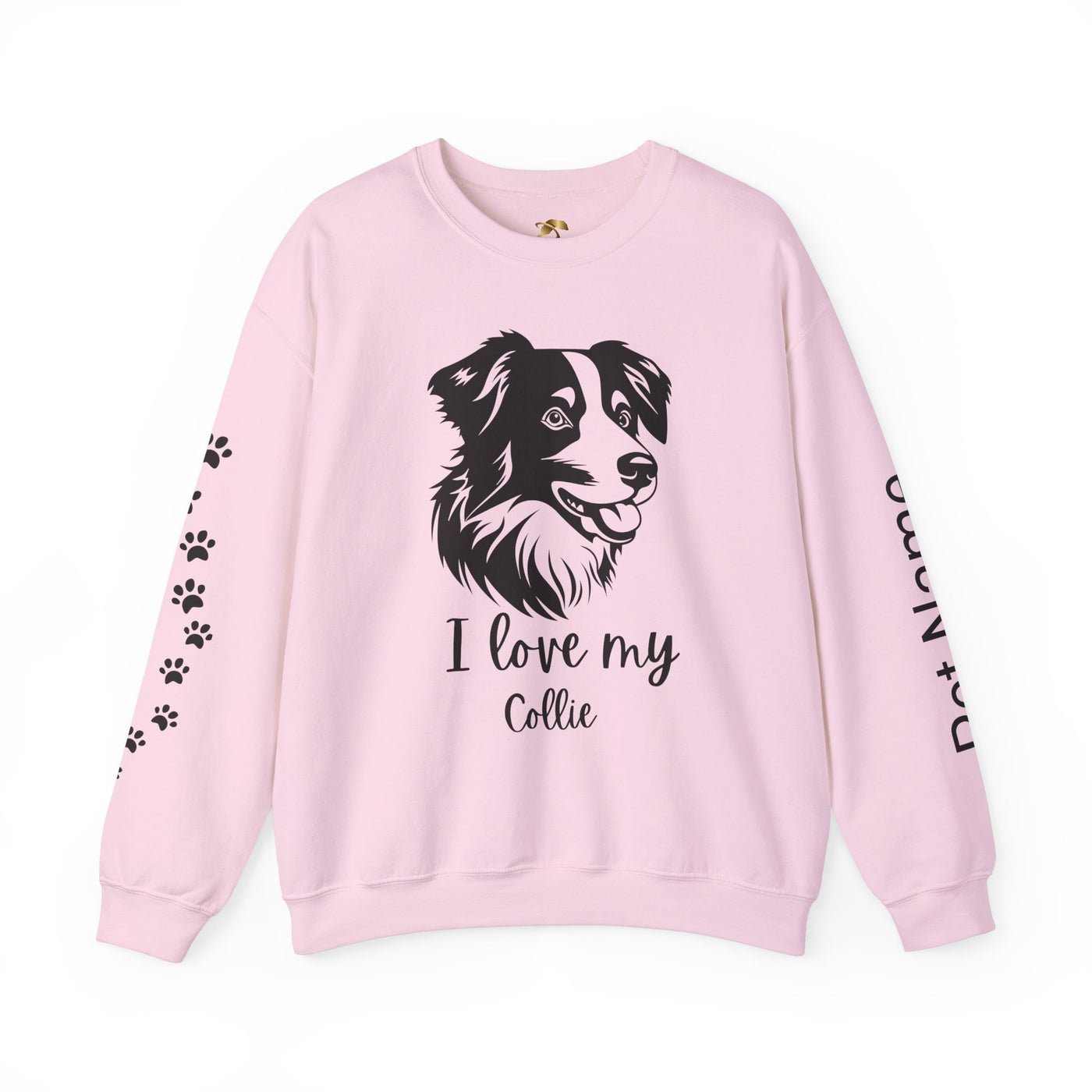 Collie Lover Sweatshirt, Pet's Name Personalized Gift Idea, Collie Dog Owner Apparel, Custom Dog Paw Print Jumper, Comfy Crewneck - NOTALIFY