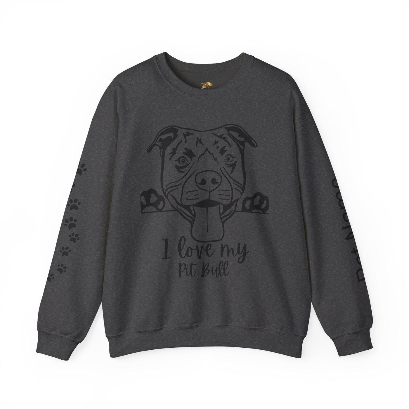 Pit Bull Lover Sweatshirt, Pet's Name Personalized Gift Idea, Pit Bull Dog Owner Apparel, Custom Dog Paw Print Jumper, Comfy Crewneck - NOTALIFY