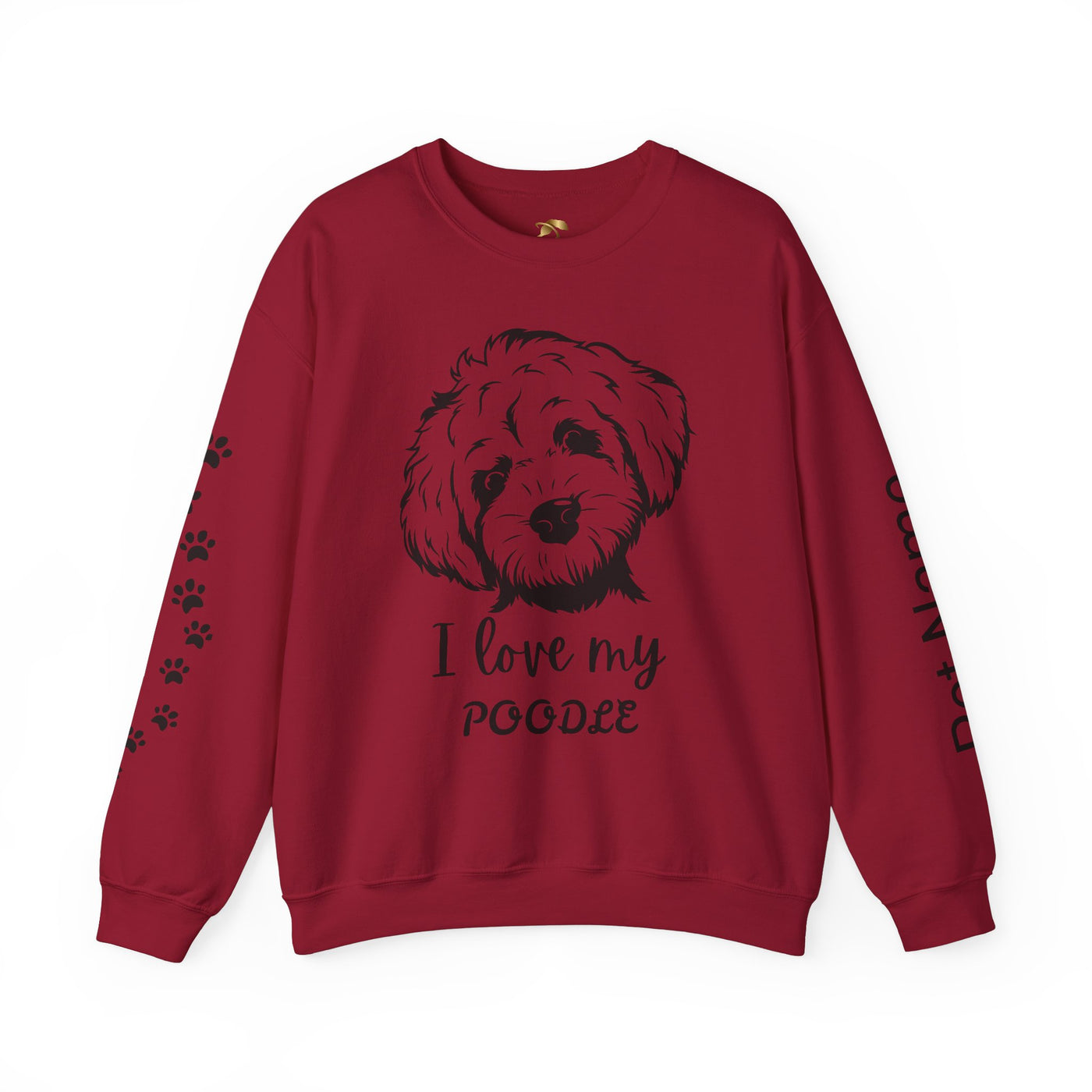 Poodle Dog Lover Sweatshirt, Pet's Name Personalized Gift Idea, Poodle Dog Owner Apparel, Custom Dog Paw Print Jumper, Comfy Crewneck - NOTALIFY