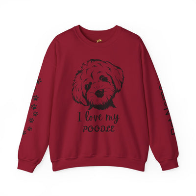 Poodle Dog Lover Sweatshirt, Pet's Name Personalized Gift Idea, Poodle Dog Owner Apparel, Custom Dog Paw Print Jumper, Comfy Crewneck - NOTALIFY