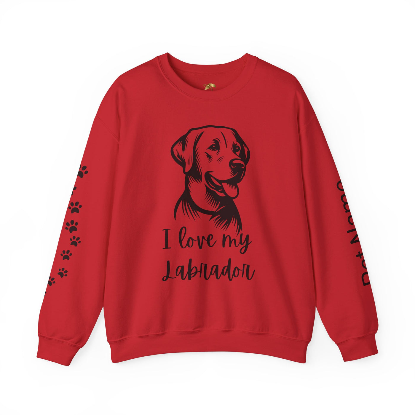 Labrador Lover Sweatshirt, Pet's Name Personalized, Labrador Dog Owner Apparel, Custom Dog Paw Print Jumper, Comfy Crewneck - NOTALIFY