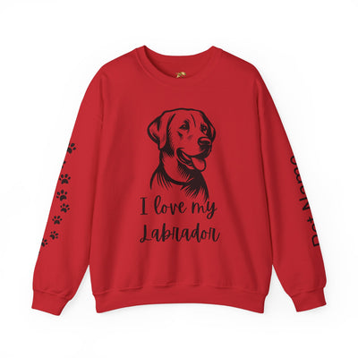 Labrador Lover Sweatshirt, Pet's Name Personalized, Labrador Dog Owner Apparel, Custom Dog Paw Print Jumper, Comfy Crewneck - NOTALIFY