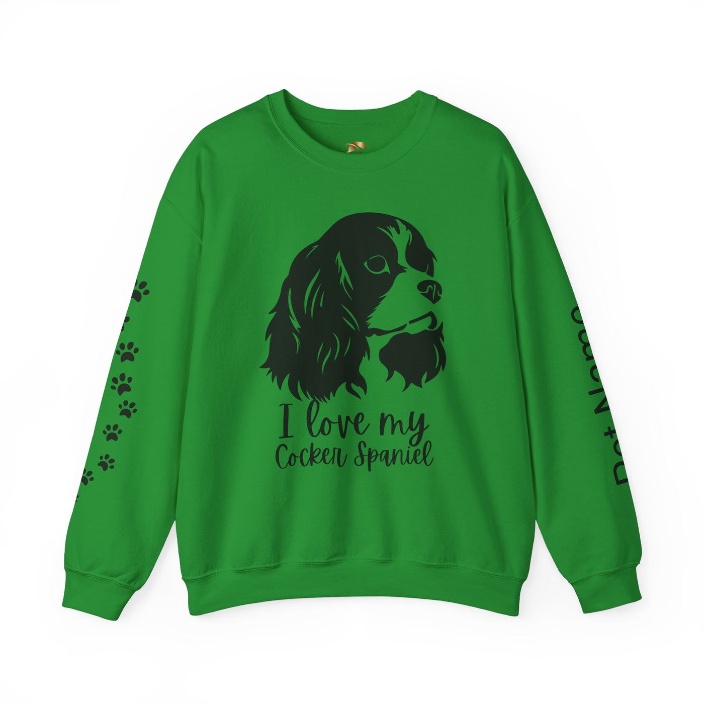 Cocker Spaniel Sweatshirt, Pet's Name Personalized Gift Idea, Cocker Spaniel Dog Owner Apparel, Custom Dog Paw Print Jumper, Comfy Crewneck - NOTALIFY
