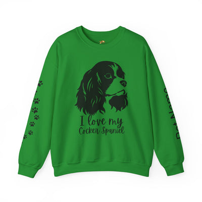 Cocker Spaniel Sweatshirt, Pet's Name Personalized Gift Idea, Cocker Spaniel Dog Owner Apparel, Custom Dog Paw Print Jumper, Comfy Crewneck - NOTALIFY