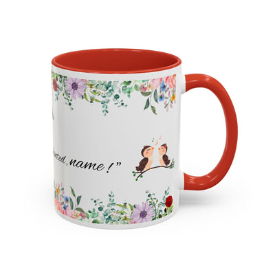 Mug, Inspirational Ceramic Cup w/ Flower Design, Bloom where you are p