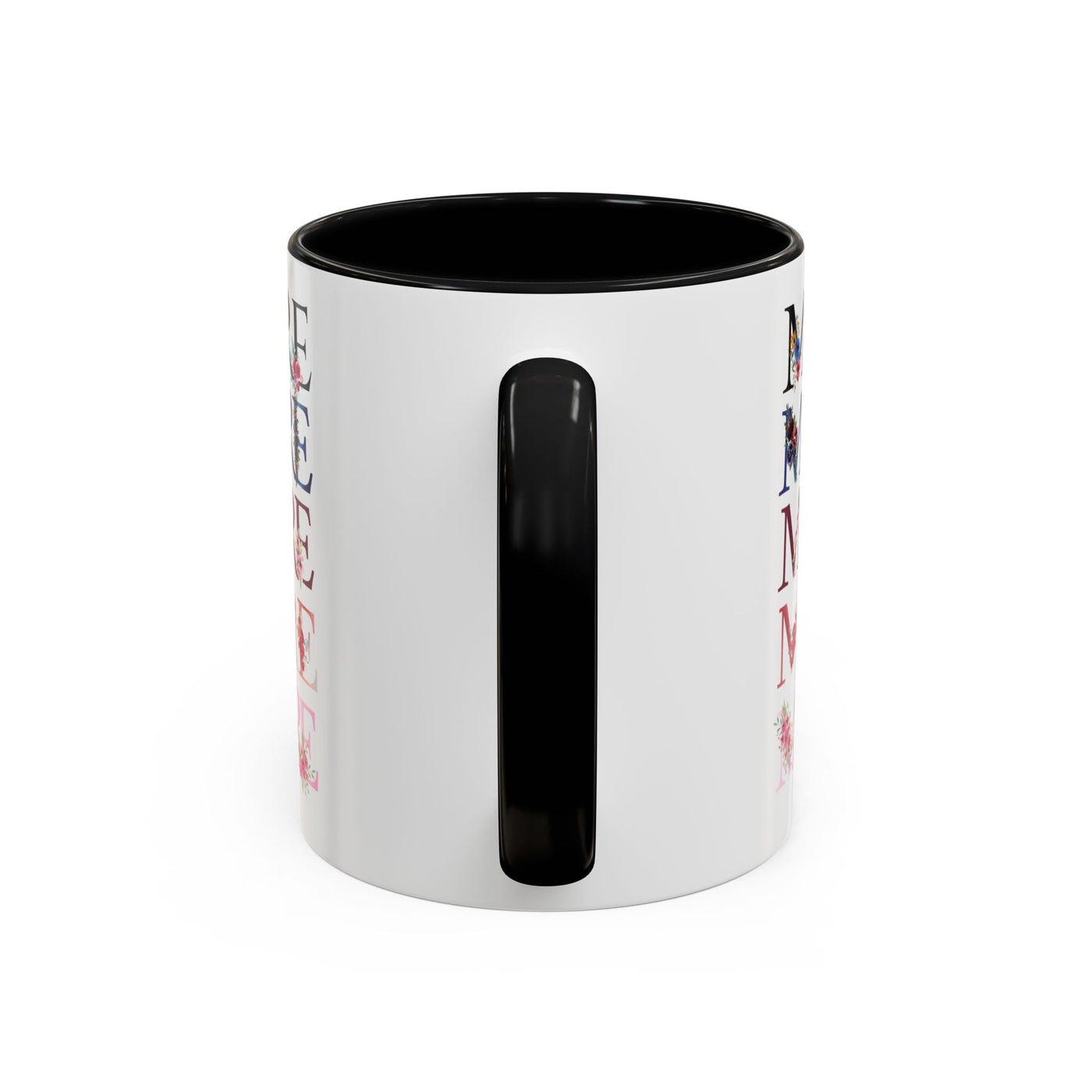 Mother's Day Mug, Accent Coffee Cup with Flowers and Names, Gift for M
