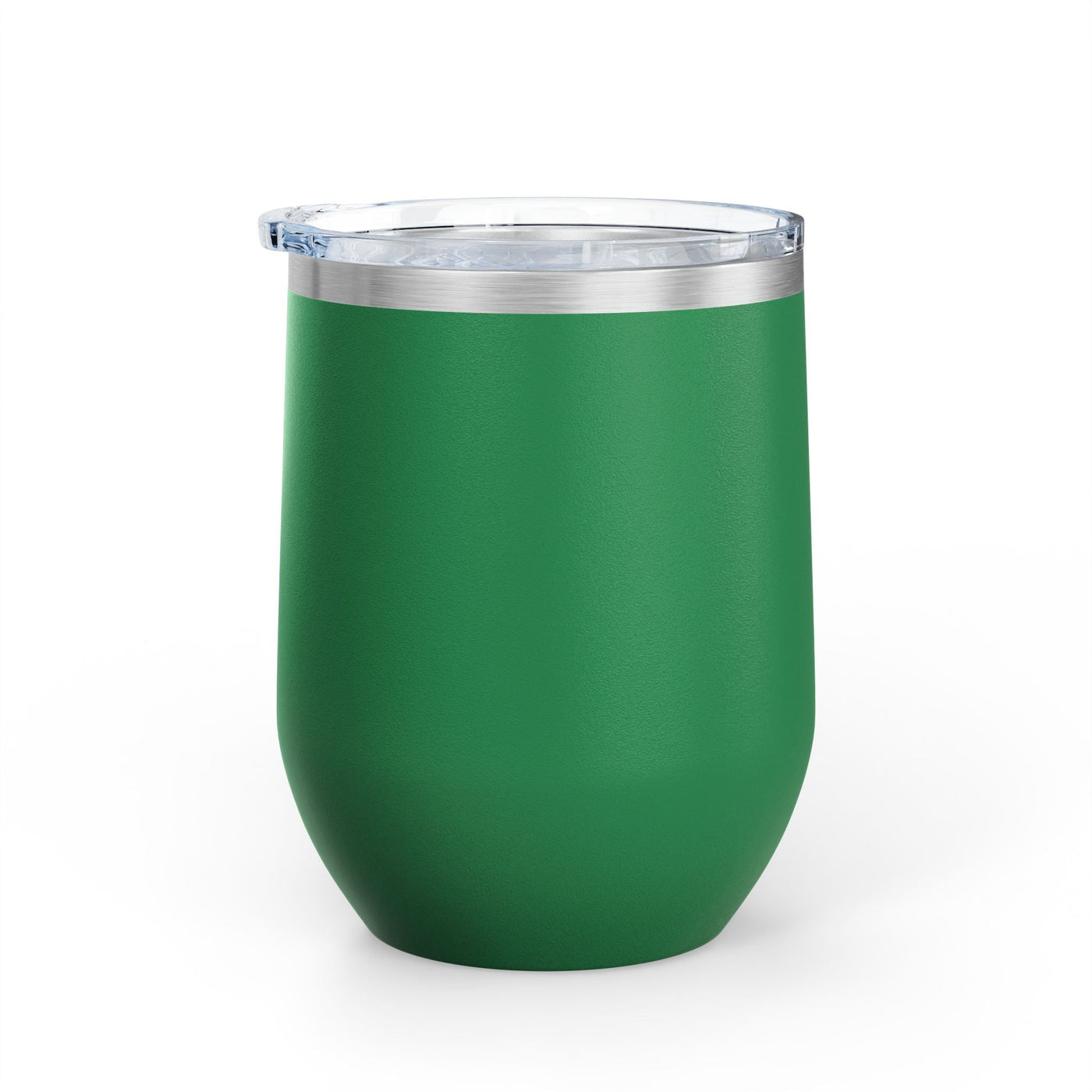 Positive Affirmation Wine Tumbler, 12oz stainless steel insulated cup with leak-proof lid, green finish.