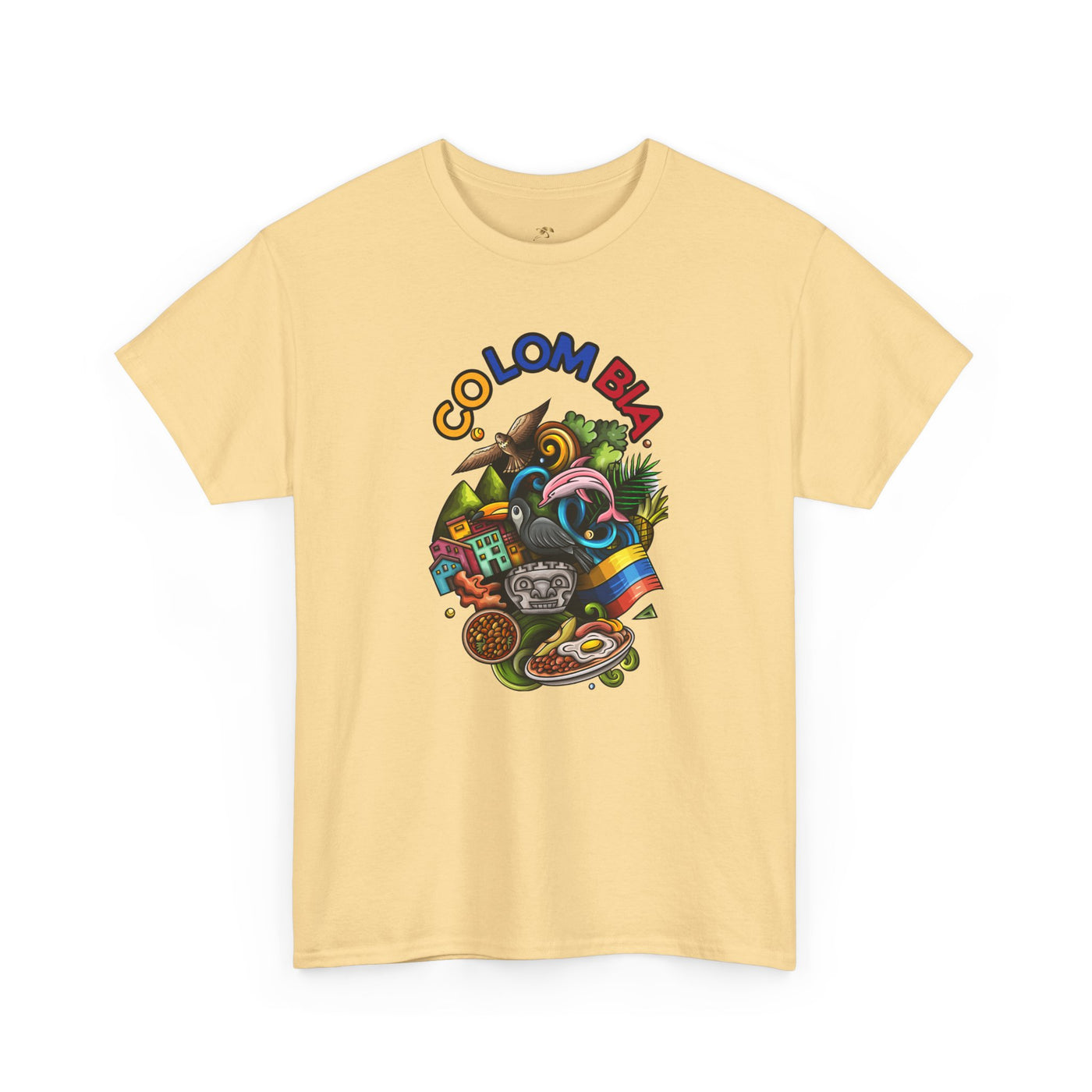Colorful Unisex Heavy Cotton Tee with Joyful Message, Fun T-Shirt, Cas